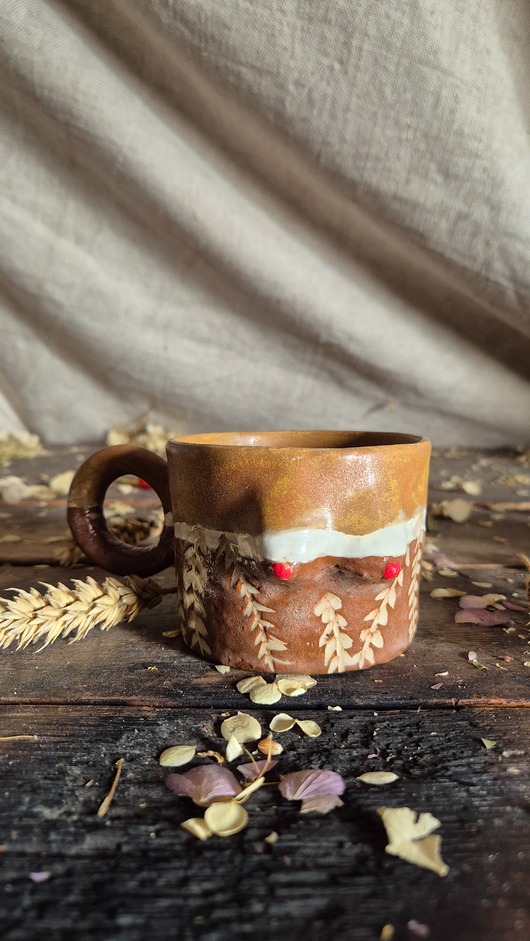 kubki Kubek cycuszki na kawę, kubek Rzeźba kobieta, cappuccinka cycuszek, karmelowy