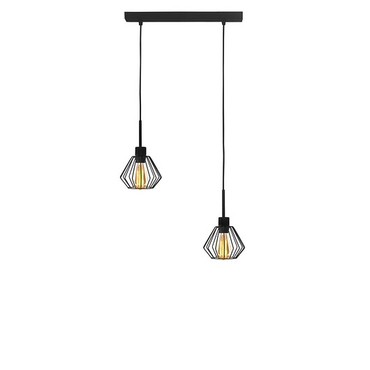 lampy wiszące Czarna lampa wisząca z drucianymi kloszami pająk regulowana LED ZAFRA LOFT