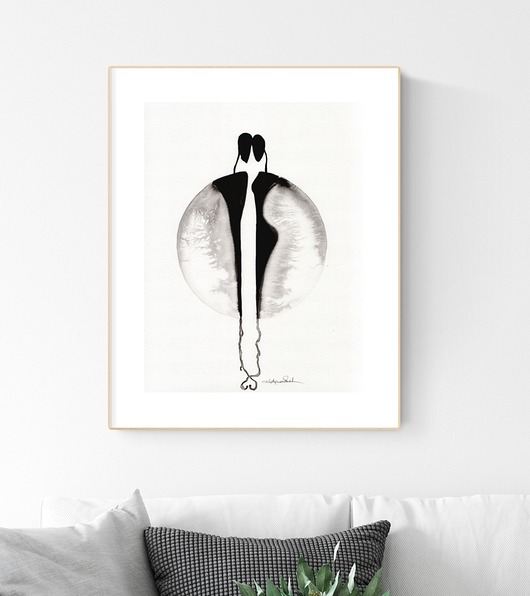 grafika 30 x 40 cm  wykonana ręcznie, abstrakcja Krystyna Siwek Art