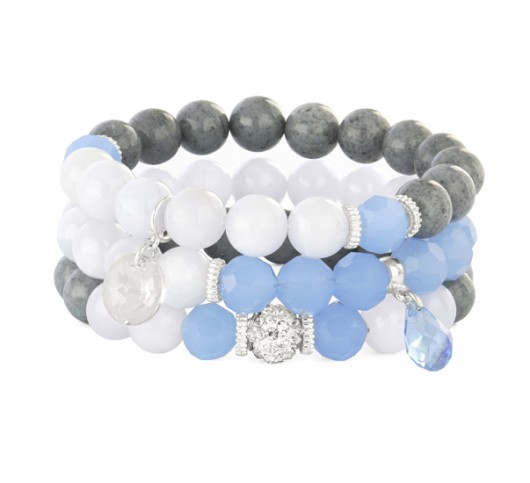 Blue & gray set with pendants & discoball. Lavoga