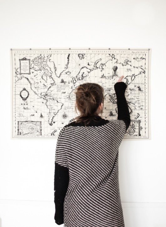 lniana mapa świata na ścianę MoiMili