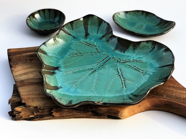 Patera ceramiczna Liść  Dekoracyjny talerz Ceramika Tyka