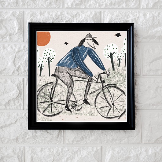 plakaty Ilustracja Rowerzysta