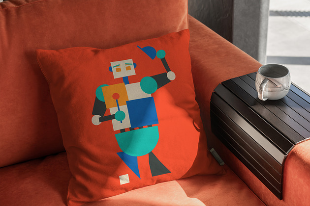 poduszki z grafiką Poduszka dekoracyjna - Robot