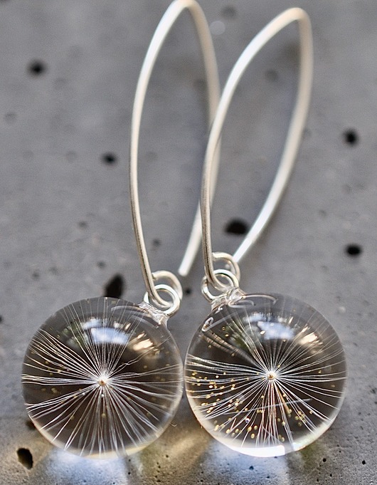 Kolczyki srebrne z gwiazdką dmuchawca Grol Jewellery