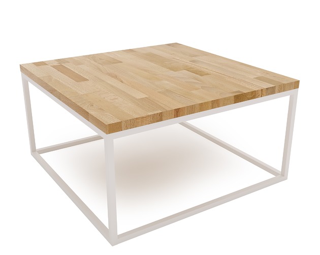 stoliki kawowe Stolik kawowy drewno dąb stal Cermis 80cm x 80cm biały
