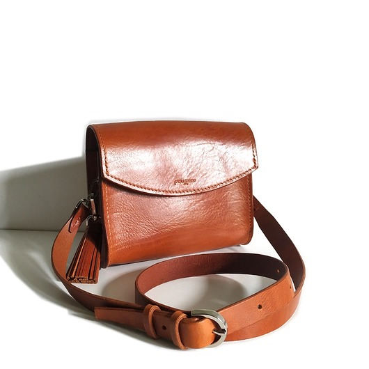 torby na ramię Miss koniak mała torebka na pasku