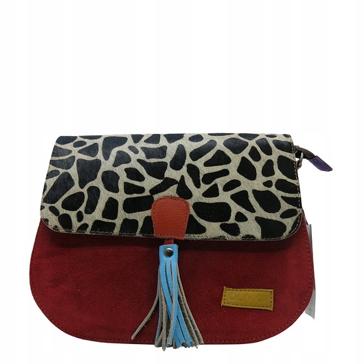 torby na ramię Torebka damska klasyczna na ramię skórzana zamszowa klapka wzór eko OLIVKA