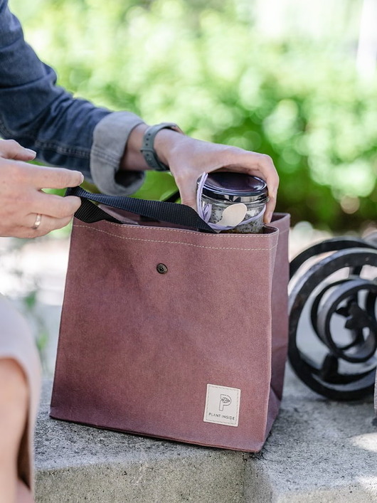 torby na zakupy Lunch bag - Torba na lunch - wegańska skóra  - Pastel Plum