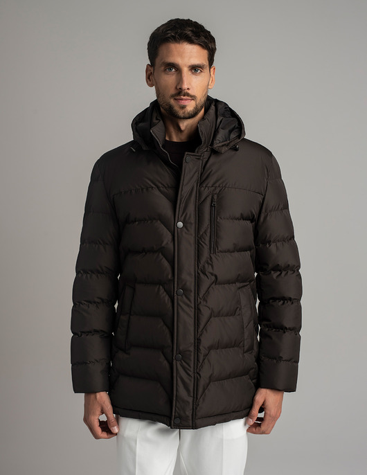 płaszcze i kurtki męskie Zimowa kurtka męska recale brązowa