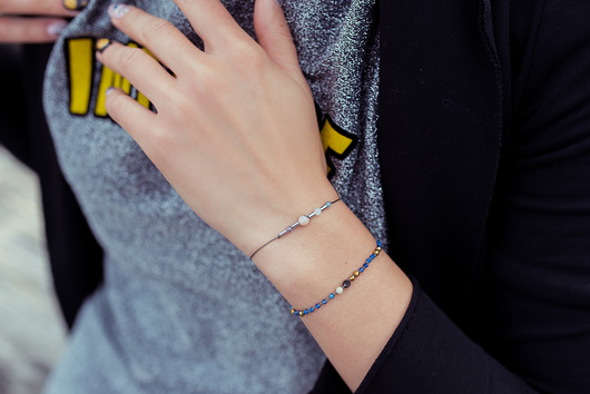 bransoletki z kamieni naturalnych Bransoletka Zodiac Ryby Akwamaryn Kamień Księżycowy Opal Ametyst