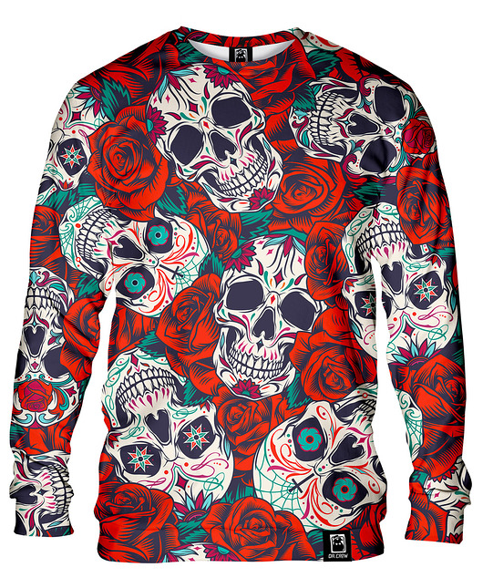 bluzy męskie Bluza Bez Kaptura Męska DR.CROW Skull Tatoo