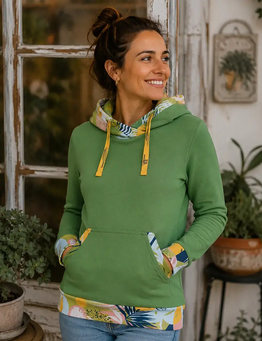 bluza z kapturem damska Bluza kangurka "Trawiasty z Euforią" unisex