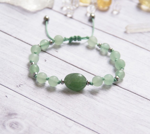 bransoletki z kamieni naturalnych Amulet - spokój- awenturyn zielony.