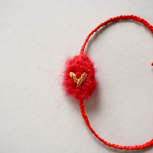 bransoletki na sznurku Czerwona bransoletka na szczęście, handmade, unikat