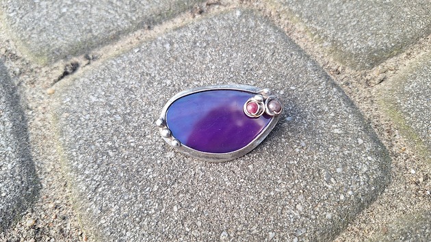 broszki Agat w fiolecie - broszka