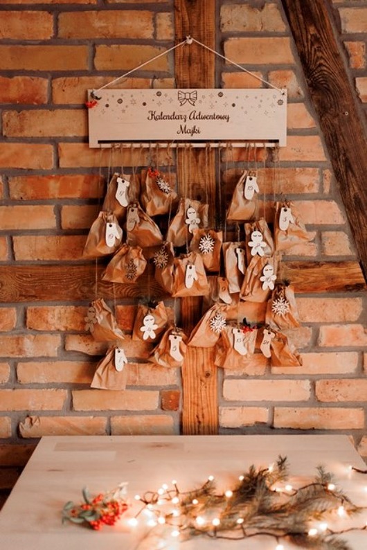 dekoracje świąteczne Drewniany, świąteczny kalendarz adwentowy