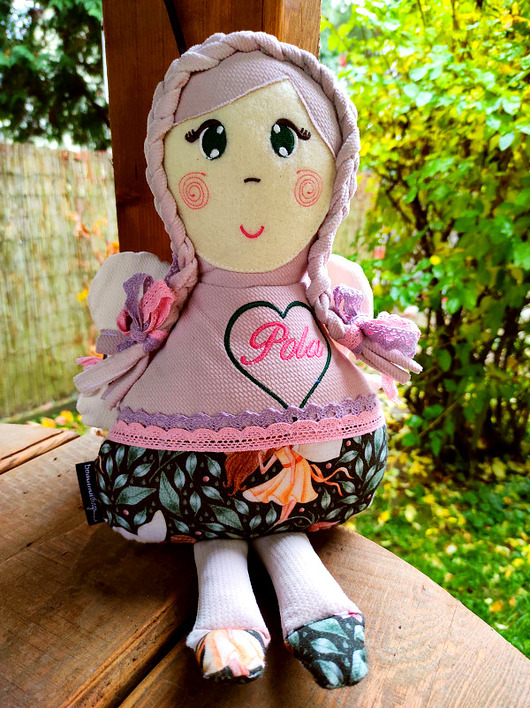 Anioł Stróż Mini jasny róż z imieniem beautifulthings