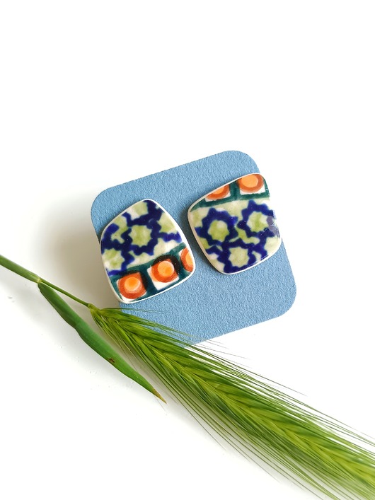 kolczyki ceramiczne Kolczyki ceramiczne Bolesławiec