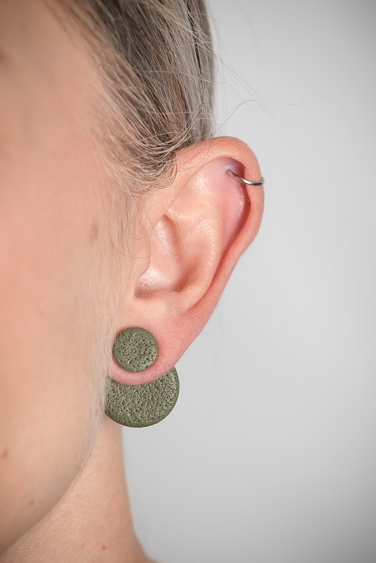 kolczyki z masy plastycznej Kolczyki Katie - khaki