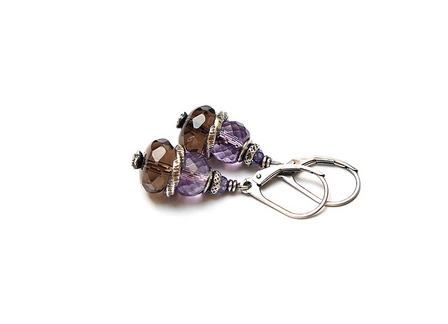 kolczyki z kamieniami Kolczyki Śliwki w czekoladzie vol. 9