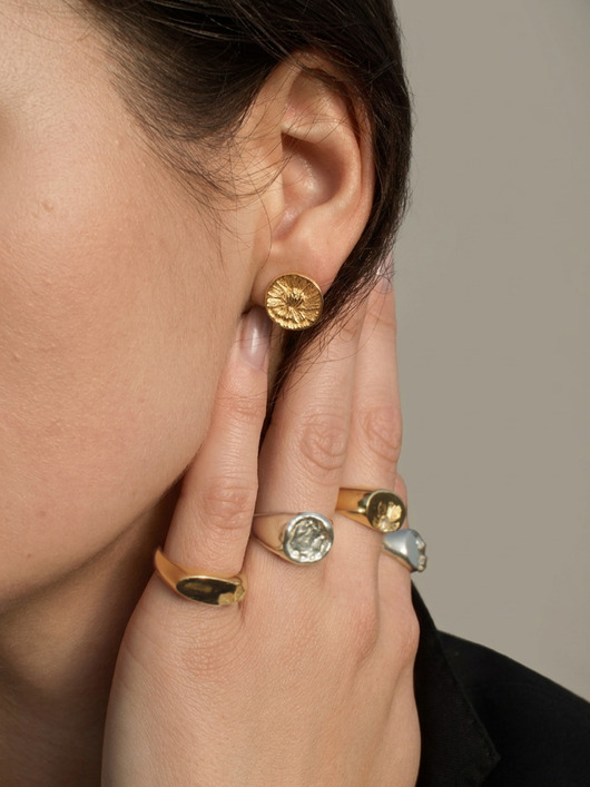 kolczyki pozłacane Srebrne kolczyki Piwonie Peony Studs, sztyfty pozłacane, biżuteria kwiatowa