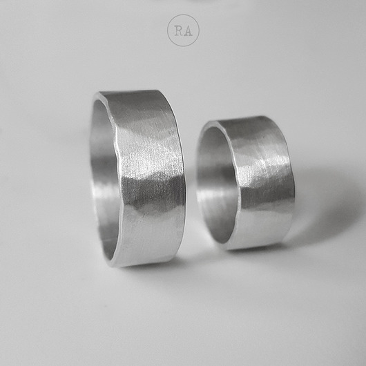 obrączki ślubne Masywne OBRĄCZKI ŚLUBNE SREBRO RASO1 MŁOTKOWANE