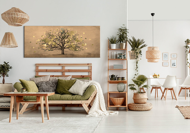 obrazy Obraz na płotnie DRZEWO W BRĄZACH- 147x60cm