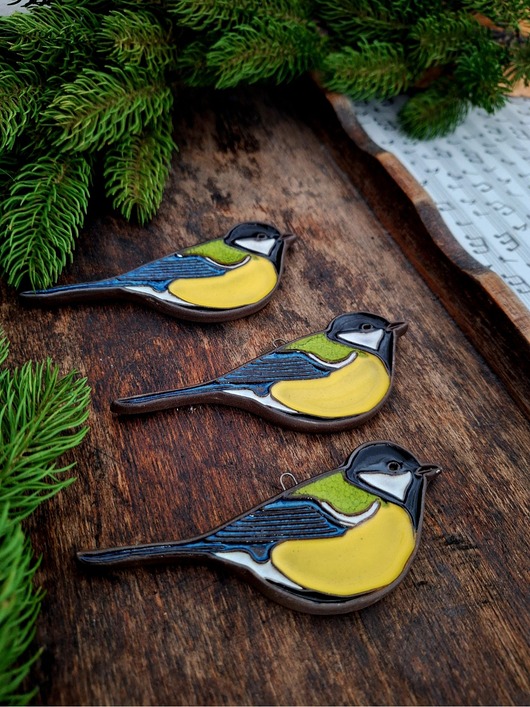 Ozdoby na ścianę Ceramiczny ptak 3 sztuki dekoracja ścienna