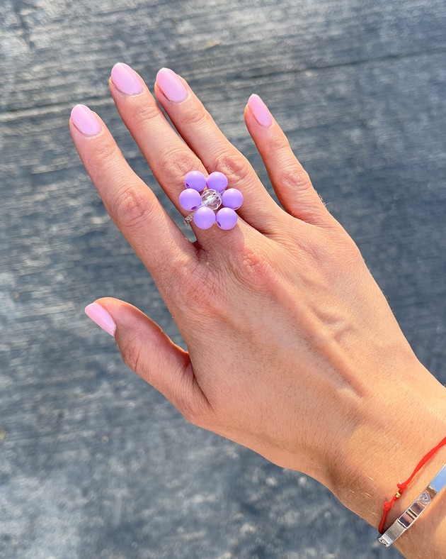 pierścionki elastyczne Pierścionek MUN FLOWER Lilac