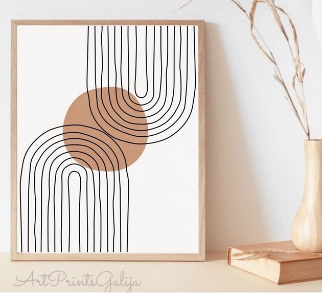 Plakat A3 Obraz na ścianę Boho Abstrakcja K16 Lavender Shop