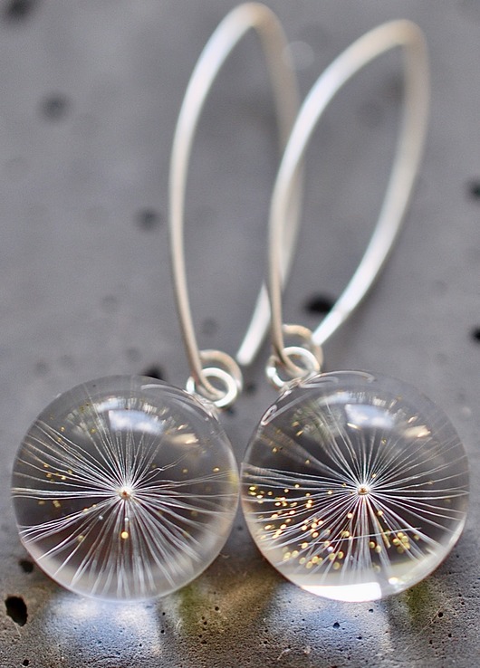 Kolczyki srebrne z gwiazdką dmuchawca Grol Jewellery