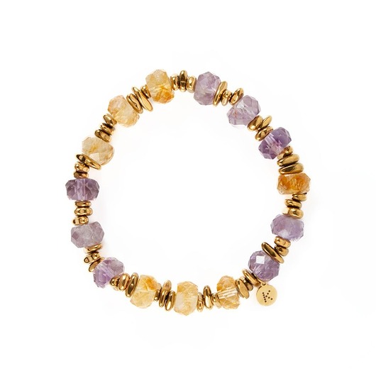 bransoletki z kamieni naturalnych Bransoletka o wyjątkowym szlifie Ametystu i Cytrynu