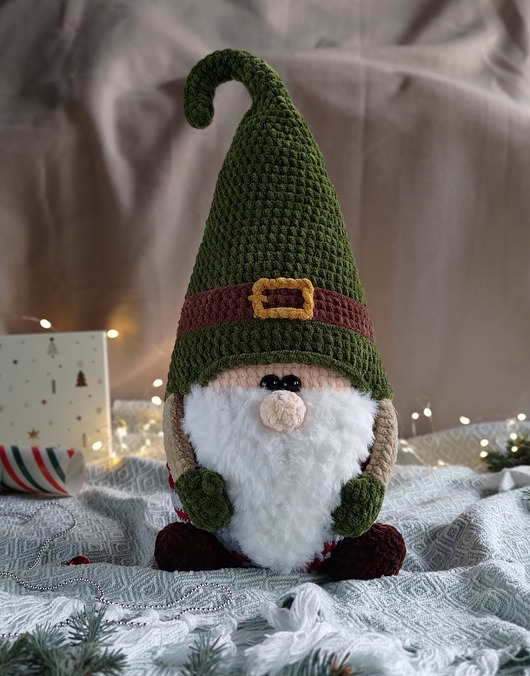 misie i maskotki Duży krasnal 50 cm, Skrzat świąteczny, Maskotka pluszowa