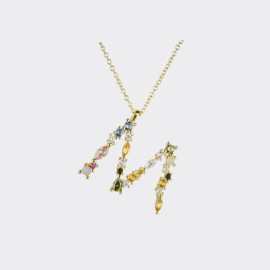 złote naszyjniki NASZYJNIK litera M