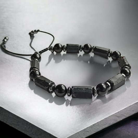 biżuteria męska L-XL - ochronna bransoletka - turmalin, onyks, hematyt