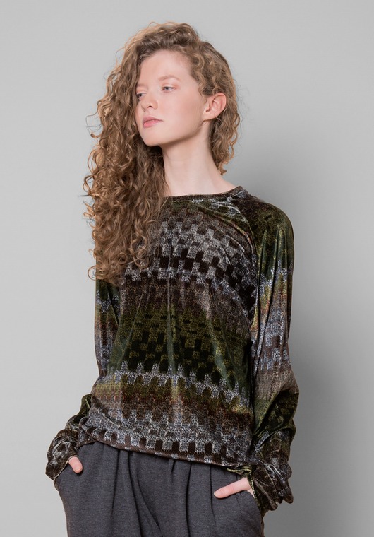 Bluza welurowa zielona mnishkha