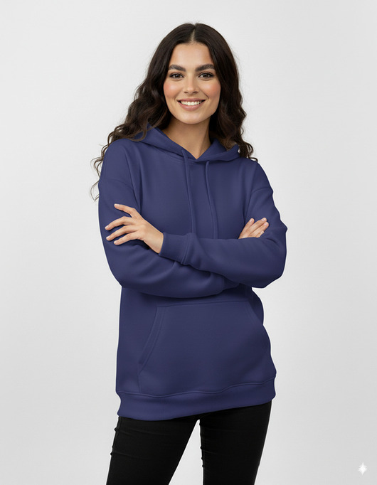 bluza z kapturem damska Bluza oversize fioletowa bawełna organiczna