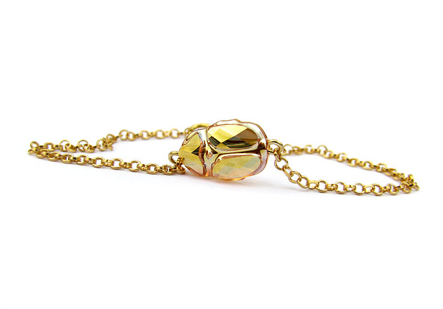 bransoletki złote SKARABEUSZ - pozłacana bransoletka