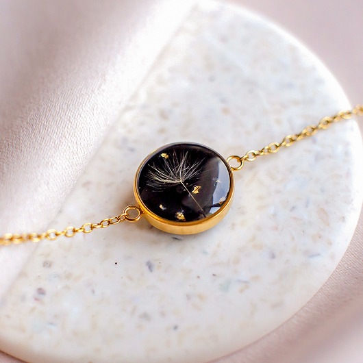 bransoletki z żywicy Bransoletka z rzęsek dmuchawca