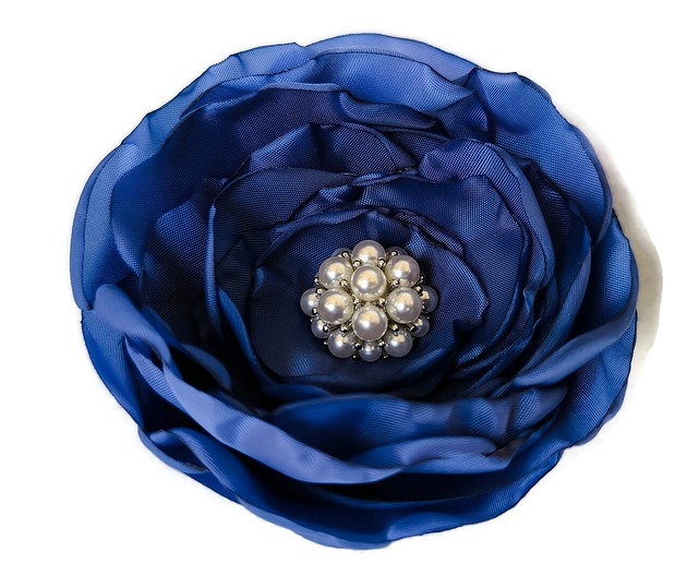 broszki Ciemno niebieska broszka 8cm