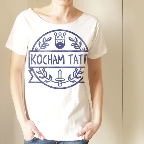 Kocham tatę Krótki biały Oversize ONE MUG A DAY