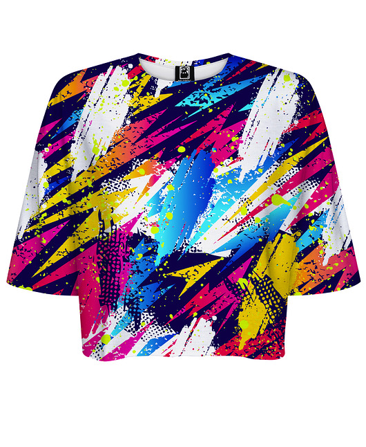 t-shirt damskie DR.CROW T-shirt Krótki CROP Abstract Background