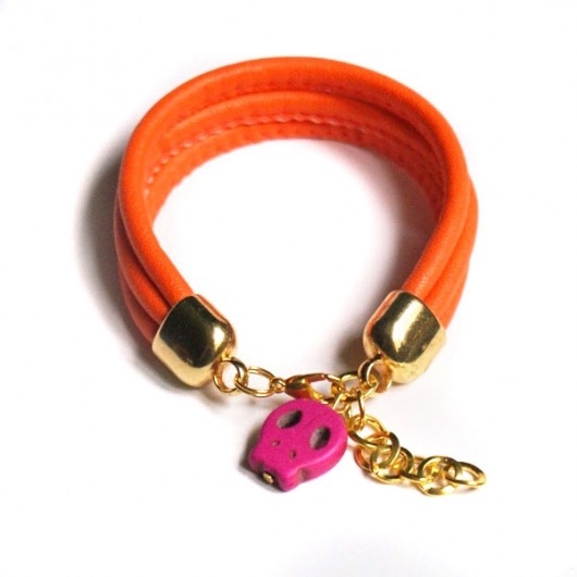ŻYJ KOLOROWO! orange & fuchsia skull - modułowa kaktusia