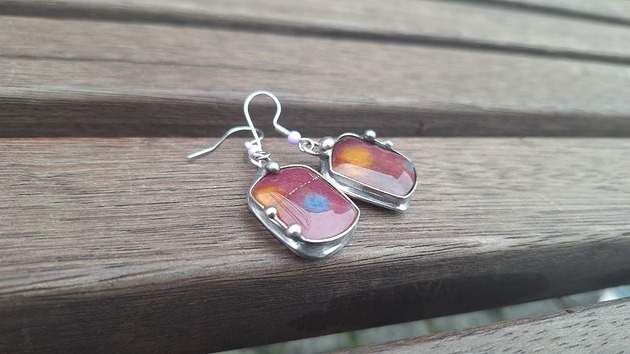 kolczyki z kamieniami Kolczyki Jaspisy