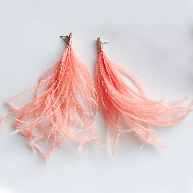 kolczyki z piórami PIÓRKO kolczyki