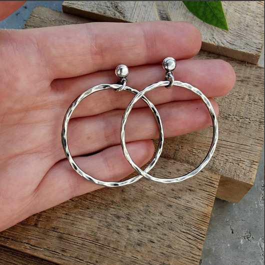 kolczyki srebrne Kolczyki koła 4,0cm - srebro 925.