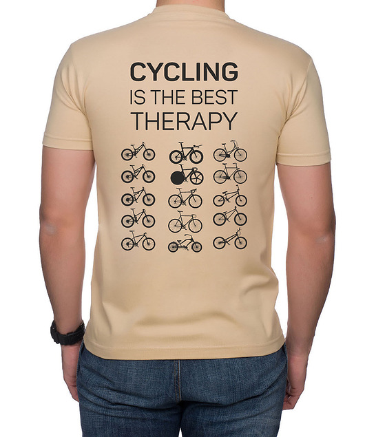 t-shirty męskie Koszulka T-SHIRT. Cycling is the best therapy. dwustronny nadruk