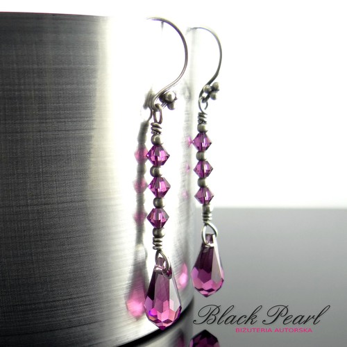 Amethyst Drops - kolczyki Black Pearl