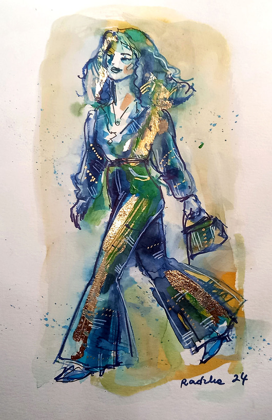 obrazy Lilka 70 - akwarela 16x24 cm unikat
